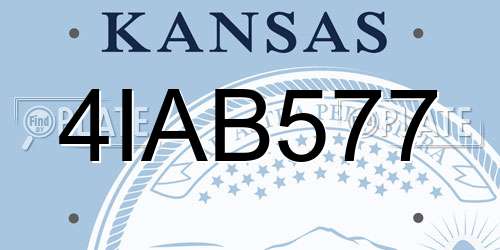 4IAB577 Kansas License Plate