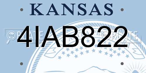 4IAB822 Kansas License Plate