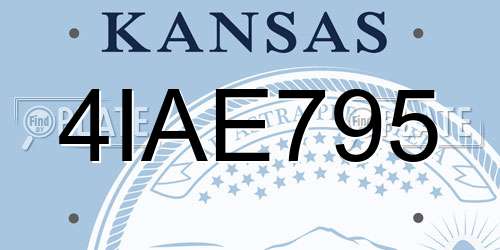 4IAE795 Kansas License Plate
