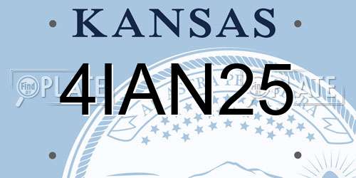 4IAN25 Kansas License Plate