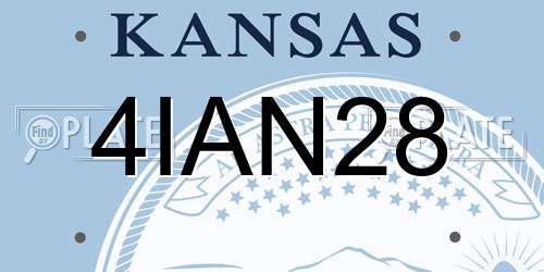 4IAN28 Kansas License Plate