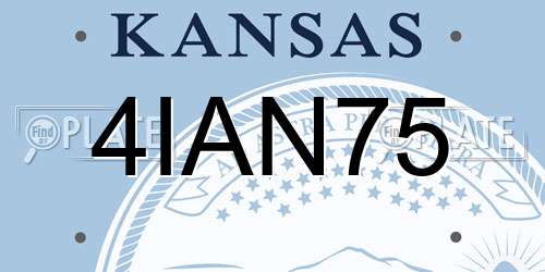 4IAN75 Kansas License Plate