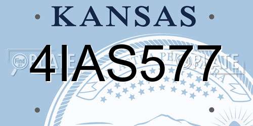 4IAS577 Kansas License Plate