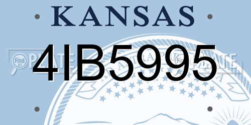 4IB5995 Kansas License Plate