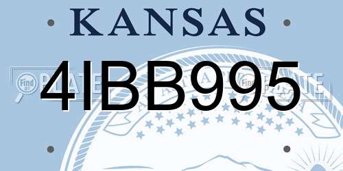 4IBB995 Kansas License Plate