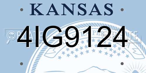 4IG9124 Kansas License Plate