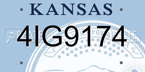 4IG9174 Kansas License Plate