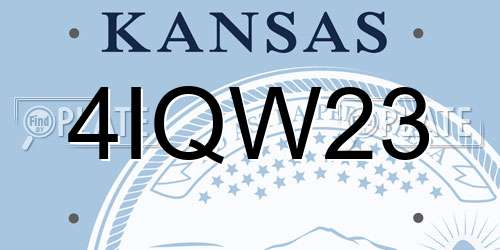 4IQW23 Kansas License Plate