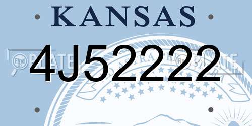 4J52222 Kansas License Plate