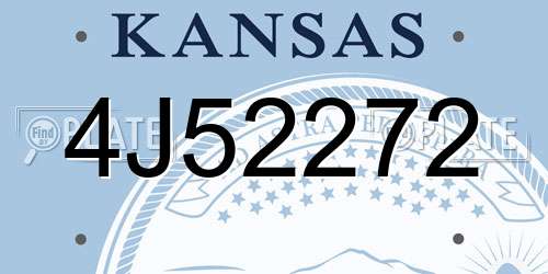4J52272 Kansas License Plate