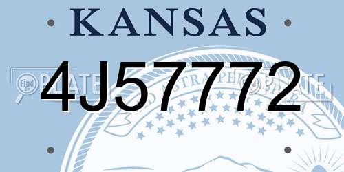 4J57772 Kansas License Plate