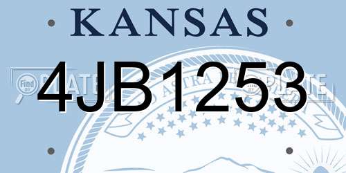 4JB1253 Kansas License Plate