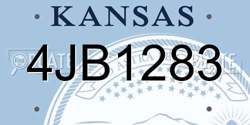 4JB1283 Kansas License Plate