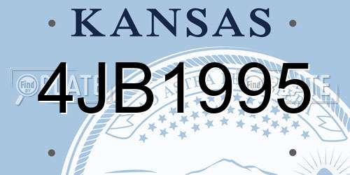 4JB1995 Kansas License Plate