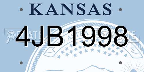 4JB1998 Kansas License Plate