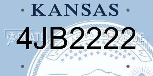 4JB2222 Kansas License Plate