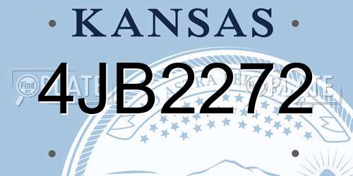 4JB2272 Kansas License Plate