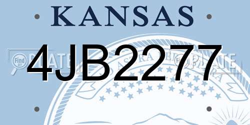 4JB2277 Kansas License Plate