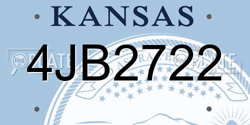 4JB2722 Kansas License Plate