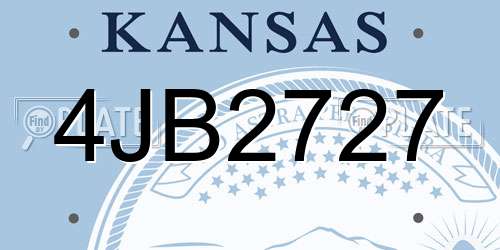 4JB2727 Kansas License Plate