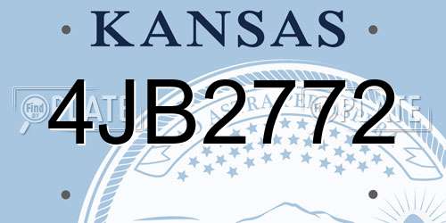 4JB2772 Kansas License Plate