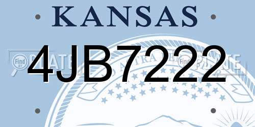 4JB7222 Kansas License Plate