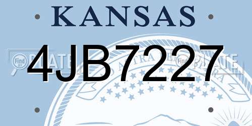 4JB7227 Kansas License Plate