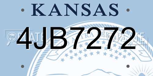 4JB7272 Kansas License Plate