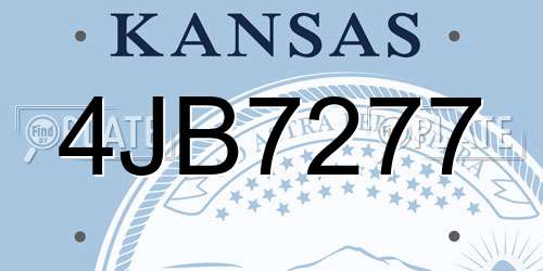 4JB7277 Kansas License Plate