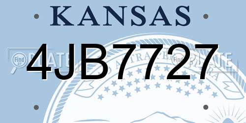 4JB7727 Kansas License Plate
