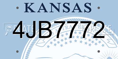 4JB7772 Kansas License Plate