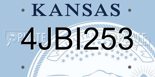 4JBI253 Kansas License Plate