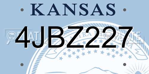 4JBZ227 Kansas License Plate