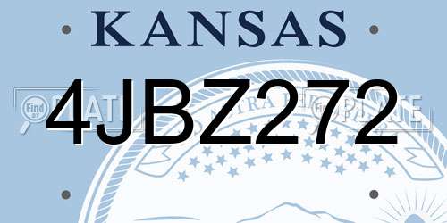 4JBZ272 Kansas License Plate