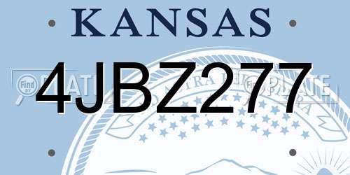 4JBZ277 Kansas License Plate