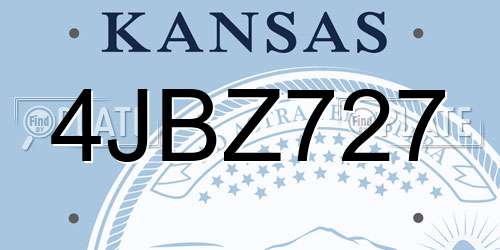 4JBZ727 Kansas License Plate