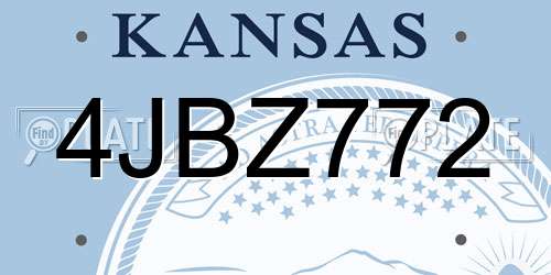 4JBZ772 Kansas License Plate