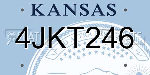 4JKT246 Kansas License Plate