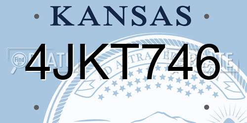 4JKT746 Kansas License Plate