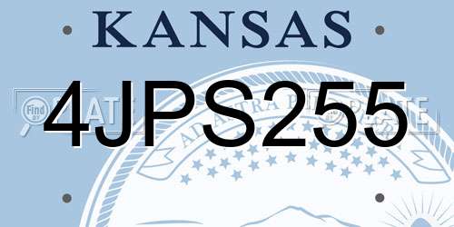 4JPS255 Kansas License Plate