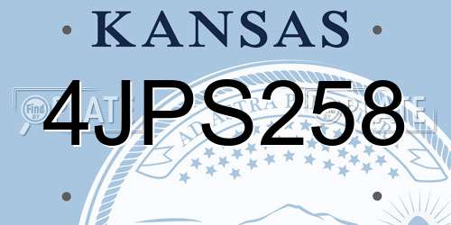 4JPS258 Kansas License Plate
