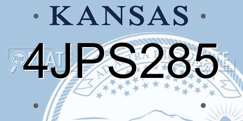 4JPS285 Kansas License Plate