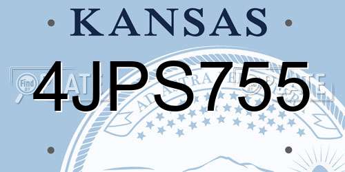 4JPS755 Kansas License Plate