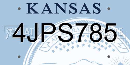 4JPS785 Kansas License Plate