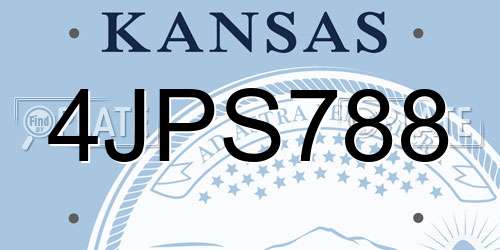 4JPS788 Kansas License Plate
