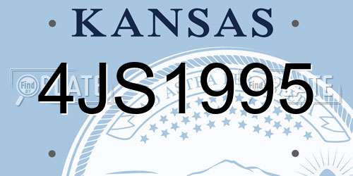 4JS1995 Kansas License Plate