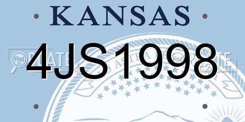 4JS1998 Kansas License Plate