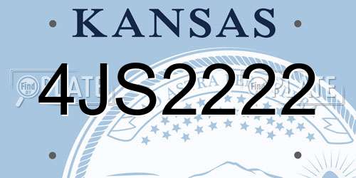4JS2222 Kansas License Plate
