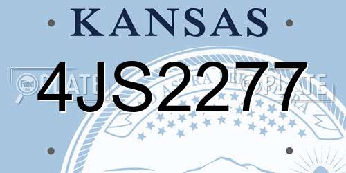 4JS2277 Kansas License Plate