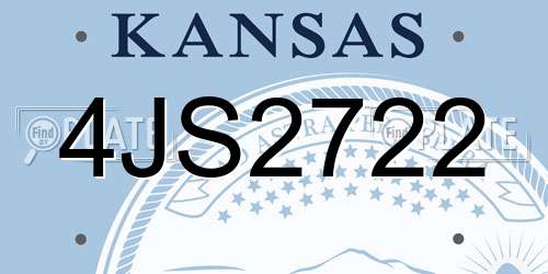 4JS2722 Kansas License Plate